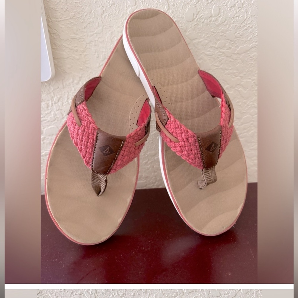 Sperrys Women's Pink and Brown Sandals, 8,5🦋